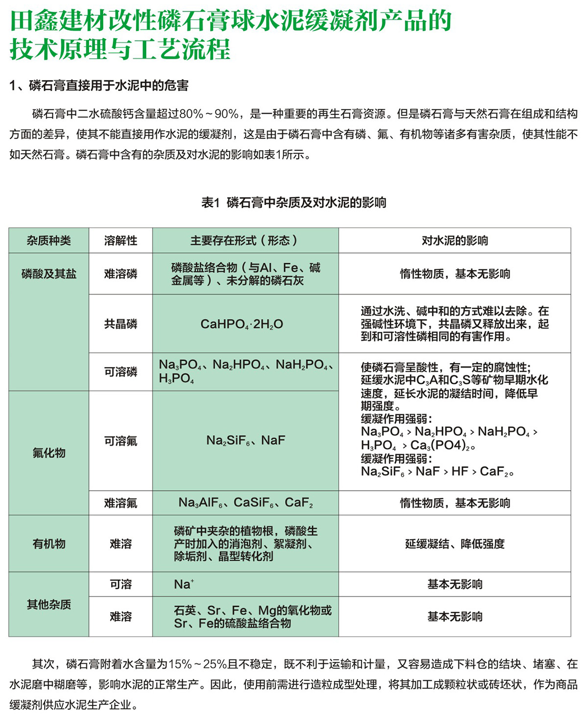 改性磷石膏球水泥緩凝劑產(chǎn)品